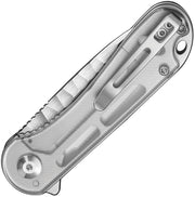 Civivi Elementum Polished Clear Lexan (2.96" Satin Finished With Rock-Grind Pattern Nitro-V) Folding Knife [C18062AM-1] - product view 2