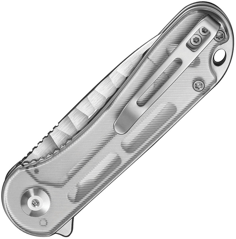 Civivi Elementum Polished Clear Lexan (2.96" Satin Finished With Rock-Grind Pattern Nitro-V) Folding Knife [C18062AM-1] - product view 2