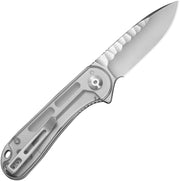 Civivi Elementum Polished Clear Lexan (2.96" Satin Finished With Rock-Grind Pattern Nitro-V) Folding Knife [C18062AM-1] - product view 3