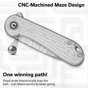 Civivi Elementum Polished Clear Lexan (2.96" Satin Finished With Rock-Grind Pattern Nitro-V) Folding Knife [C18062AM-1] - product view 7