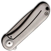 Civivi Mini Elementum Presentation Side: Black Hand Rubbed Copper Handle; Lock Side: Gray Hand Rubbed" Copper presentation side; Stainless Steel lock side (1.83" Gray Hand Rubbed 14C28N) Folding Knife [C18062Q-2] - product view 2