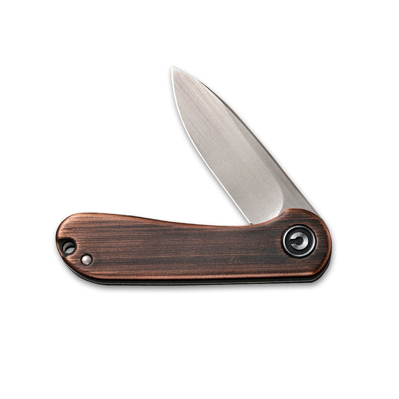 Civivi Mini Elementum Presentation Side: Black Hand Rubbed Copper Handle; Lock Side: Gray Hand Rubbed" Copper presentation side; Stainless Steel lock side (1.83" Gray Hand Rubbed 14C28N) Folding Knife [C18062Q-2] - product view 7