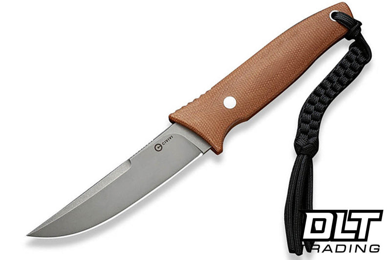 Civivi Tamashii Brown Micarta (4.07" Gray Stonewash D2) Fixed Blade Knife [ C19046-5] - product view 7