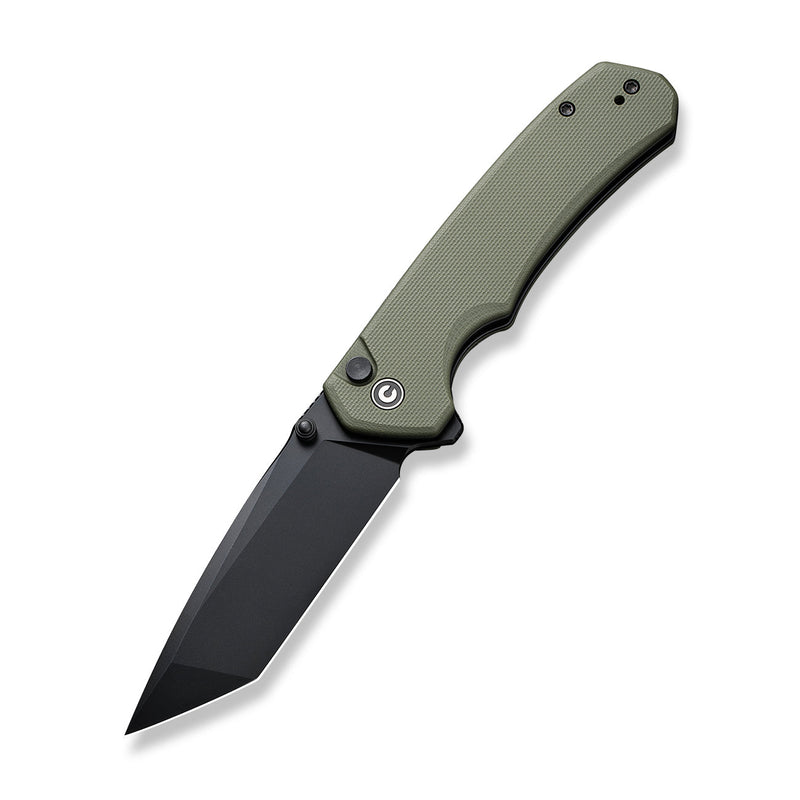 Civivi Button Lock Brazen OD Green G10 (3.46" Black 14C28N) Folding Knife [C19059C-2] - product view 4