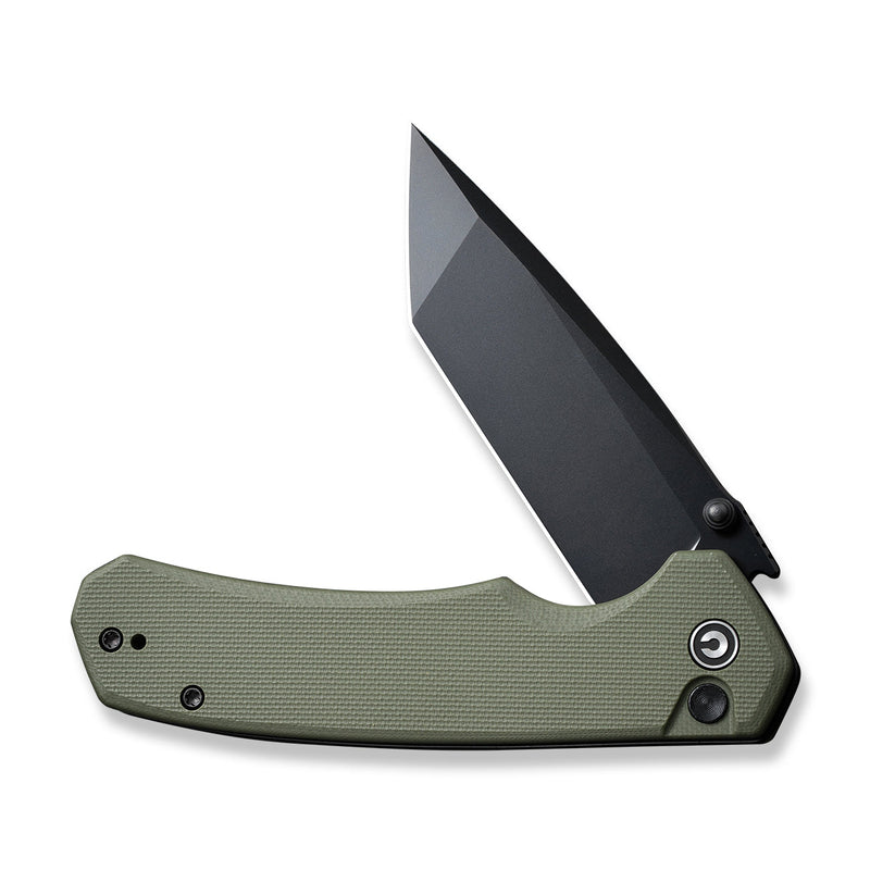 Civivi Button Lock Brazen OD Green G10 (3.46" Black 14C28N) Folding Knife [C19059C-2] - product view 5
