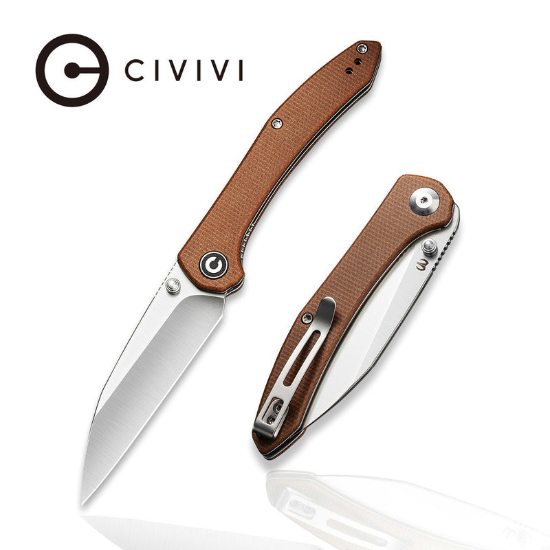 Civivi Hadros Brown Micarta (3.35" Satin 10Cr15CoMoV) Folding Knife [C20004-2] - product view 6