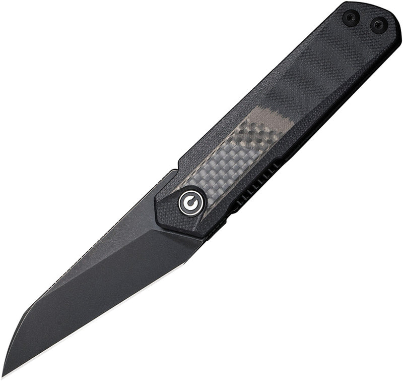 Civivi Ki-V Plus Twill Carbon Fiber Overlay On Black G10 (2.52" Black Stonewashed Nitro-V) Folding Knife [ C20005B-3] - product view 1