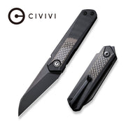 Civivi Ki-V Plus Twill Carbon Fiber Overlay On Black G10 (2.52" Black Stonewashed Nitro-V) Folding Knife [ C20005B-3] - product view 6