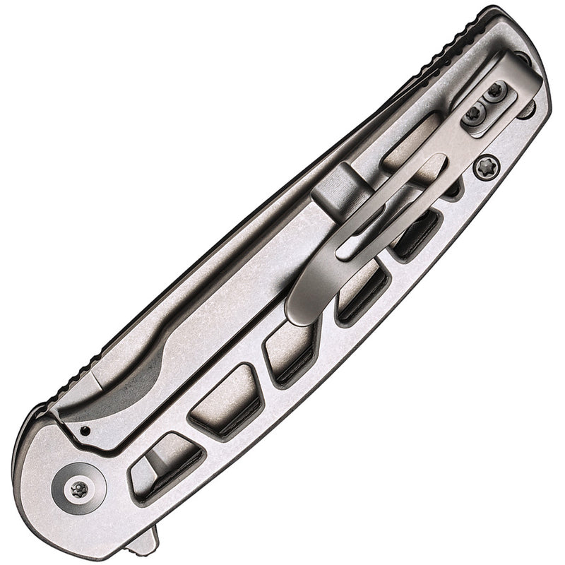 Civivi Perf Plain Stainless Steel (3.12" Stonewashed Nitro-V) Folding Knife [C20006-A] - product view 2