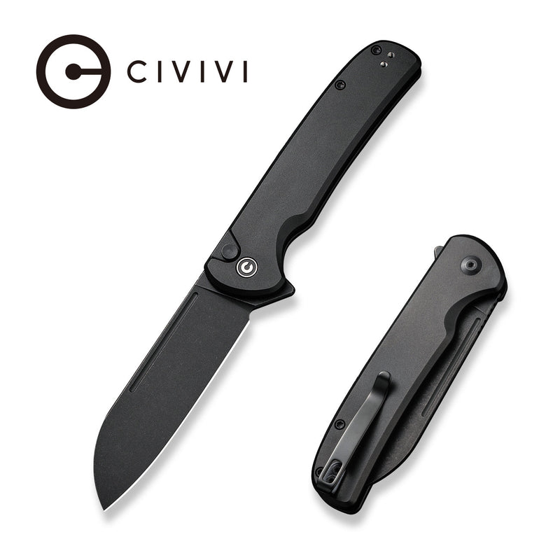 Civivi Chevalier II Black Aluminum (3.47" Black Stonewashed 14C28N) Folding Knife [C20022B-1] - product view 7