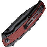 Civivi Teraxe Black, Burgundy Stainless Steel With G10 Inlay (3.48" Black Stonewashed Nitro-V) Folding Knife [C20036-1] - product view 2