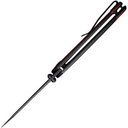 Civivi Teraxe Black, Burgundy Stainless Steel With G10 Inlay (3.48" Black Stonewashed Nitro-V) Folding Knife [C20036-1] - product view 3