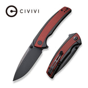 Civivi Teraxe Black, Burgundy Stainless Steel With G10 Inlay (3.48" Black Stonewashed Nitro-V) Folding Knife [C20036-1] - product view 6