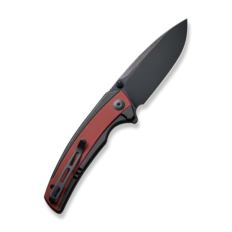 Civivi Teraxe Black, Burgundy Stainless Steel With G10 Inlay (3.48" Black Stonewashed Nitro-V) Folding Knife [C20036-1] - product view 7