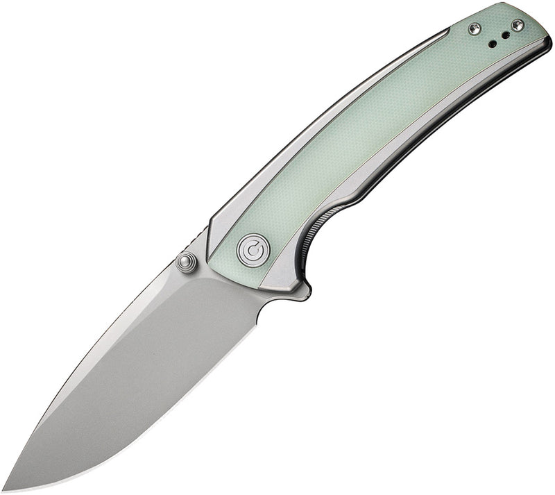 Civivi Teraxe Plain, Natural Stainless Steel With G10 Inlay (3.48" Silver Bead Blasted Nitro-V) Folding Knife [C20036-2] - product view 1