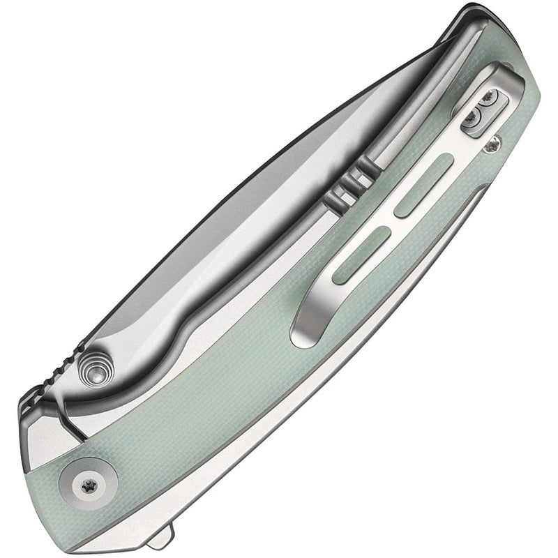 Civivi Teraxe Plain, Natural Stainless Steel With G10 Inlay (3.48" Silver Bead Blasted Nitro-V) Folding Knife [C20036-2] - product view 2