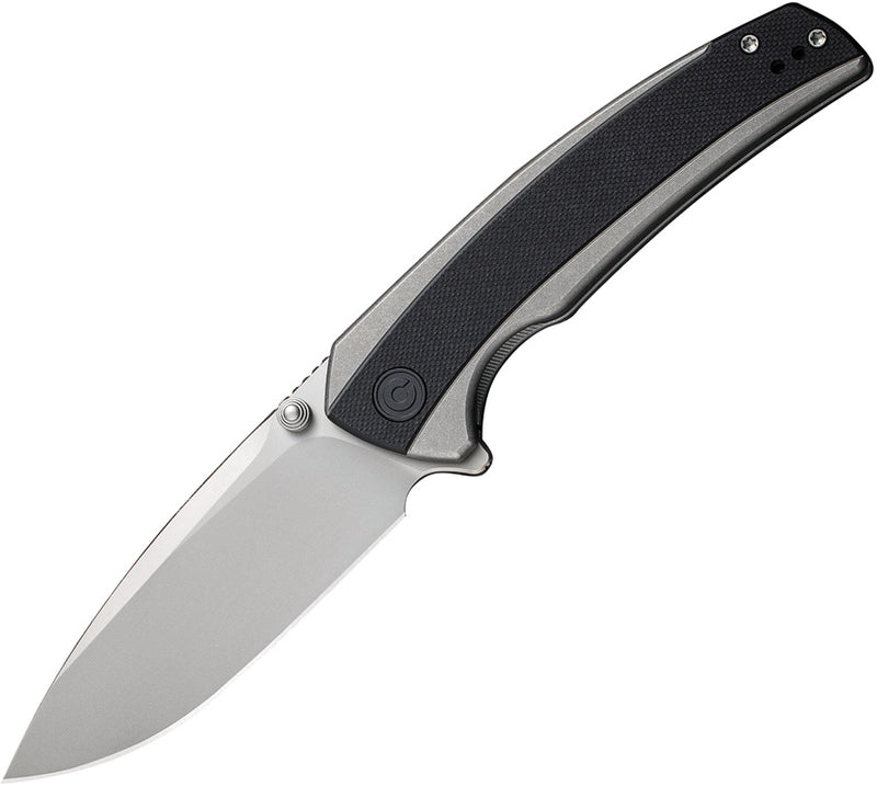 Civivi Teraxe Gray, Black Stainless Steel With G10 Inlay (3.48" Silver Bead Blasted Nitro-V) Folding Knife [C20036-3] - product view 1