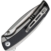Civivi Teraxe Gray, Black Stainless Steel With G10 Inlay (3.48" Silver Bead Blasted Nitro-V) Folding Knife [C20036-3] - product view 2
