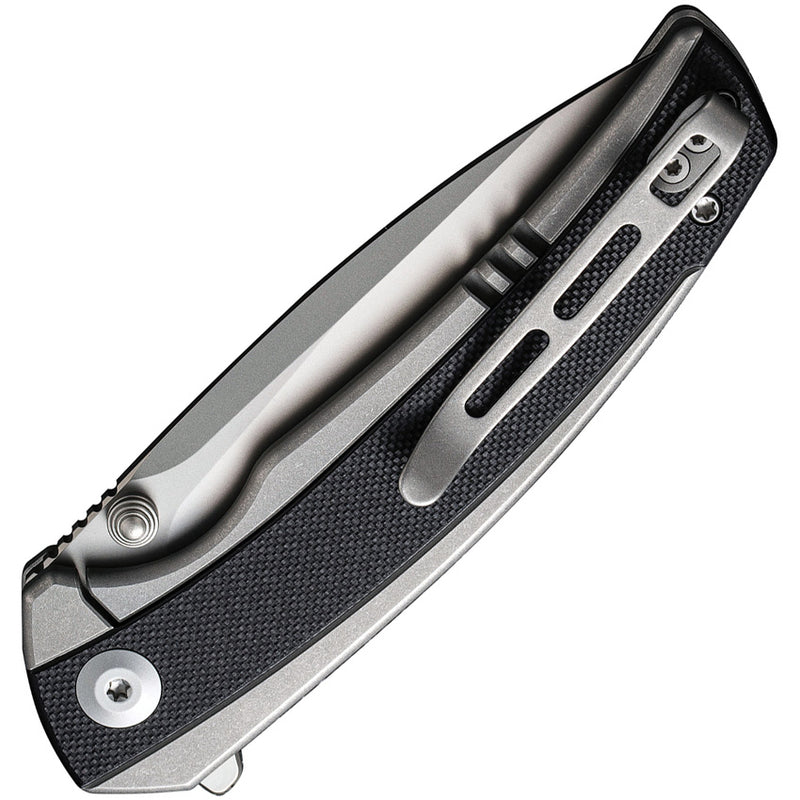 Civivi Teraxe Gray, Black Stainless Steel With G10 Inlay (3.48" Silver Bead Blasted Nitro-V) Folding Knife [C20036-3] - product view 2