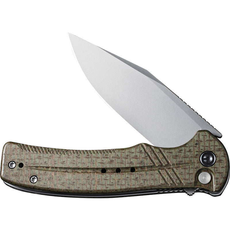 Civivi Cogent Green Micarta Coarse (3.47" Silver Bead Blasted 14C28N) Folding Knife [C20038D-5] - product view 5