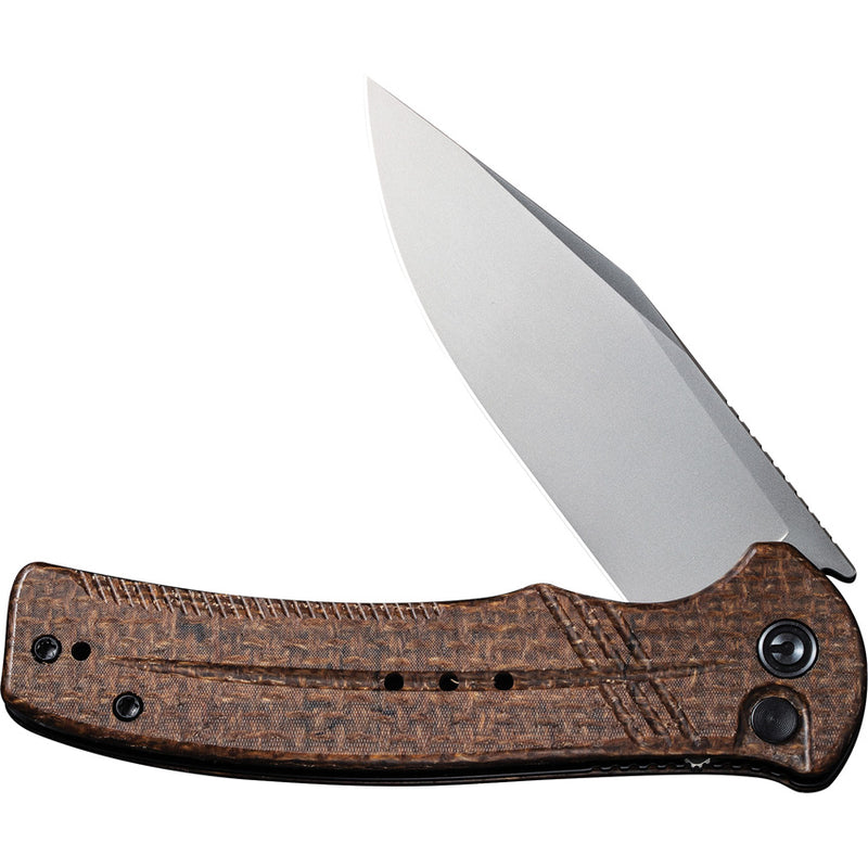 Civivi Cogent Brown Micarta Coarse (3.47" Silver Bead Blasted 14C28N) Folding Knife [C20038D-6] - product view 5