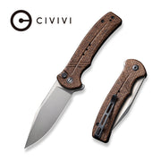 Civivi Cogent Brown Micarta Coarse (3.47" Silver Bead Blasted 14C28N) Folding Knife [C20038D-6] - product view 6