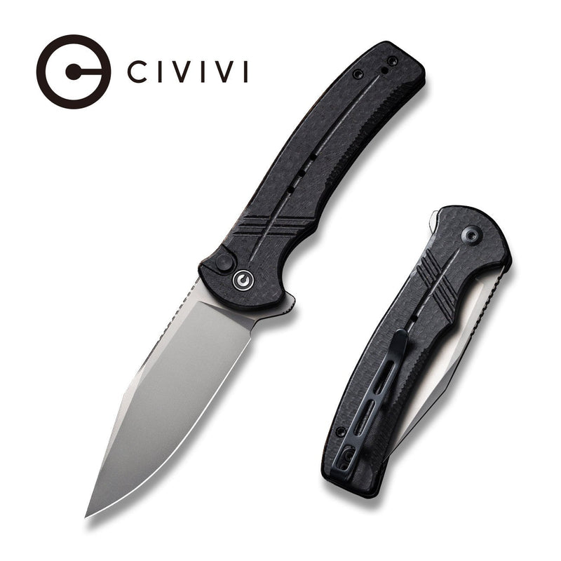 Civivi Cogent Black Micarta Coarse (3.47" Silver Bead Blasted 14C28N) Folding Knife [C20038D-7] - product view 6