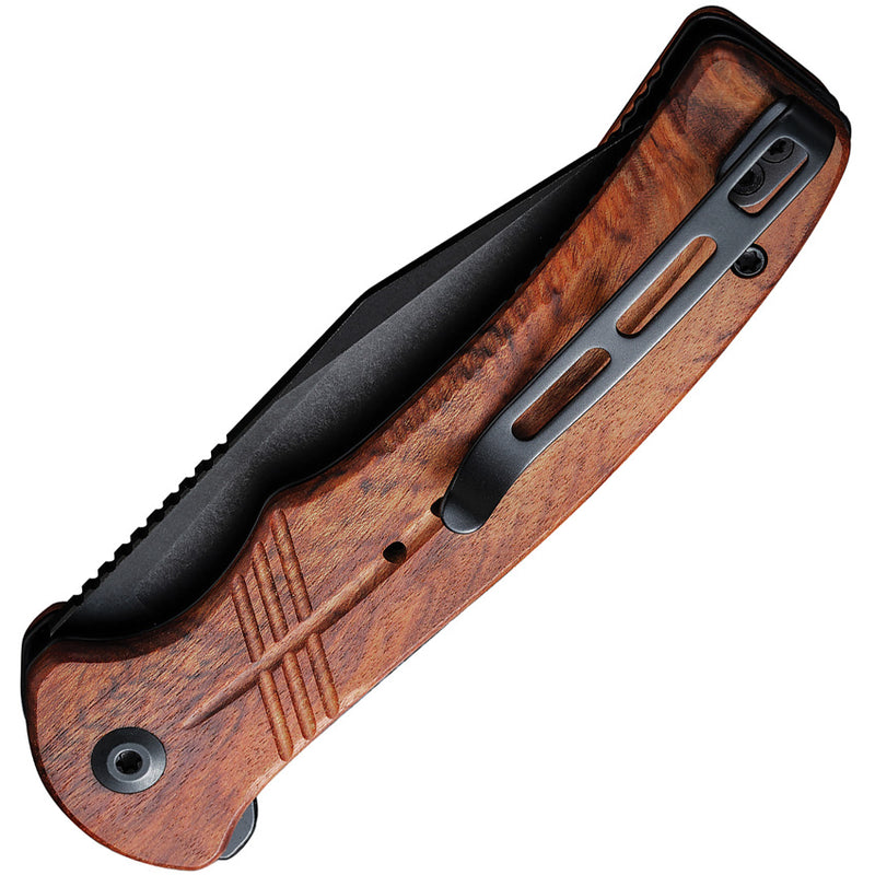 Civivi Cogent Guibourtia Wood (3.47" Black Stonewashed 14C28N) Folding Knife [ C20038D-8] - product view 3