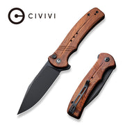 Civivi Cogent Guibourtia Wood (3.47" Black Stonewashed 14C28N) Folding Knife [ C20038D-8] - product view 4