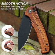 Civivi Cogent Guibourtia Wood (3.47" Black Stonewashed 14C28N) Folding Knife [ C20038D-8] - product view 7