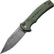 Civivi Cogent Green Micarta (3.47" Black Hand Rubbed Damascus) Folding Knife [C20038D-DS1] - product view 1