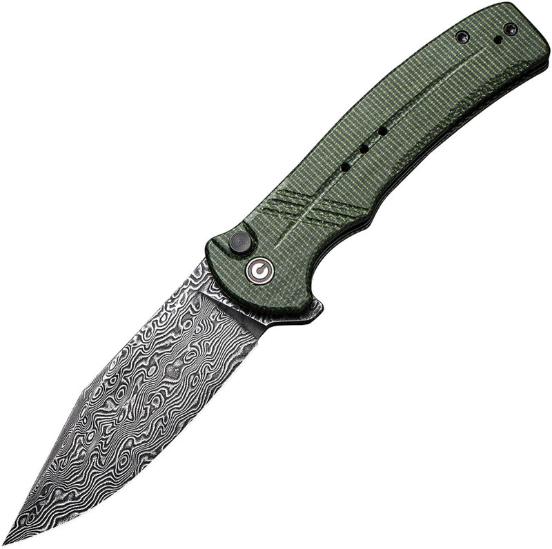 Civivi Cogent Green Micarta (3.47" Black Hand Rubbed Damascus) Folding Knife [C20038D-DS1] - product view 1