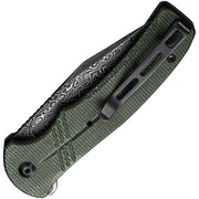 Civivi Cogent Green Micarta (3.47" Black Hand Rubbed Damascus) Folding Knife [C20038D-DS1] - product view 2