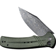 Civivi Cogent Green Micarta (3.47" Black Hand Rubbed Damascus) Folding Knife [C20038D-DS1] - product view 4