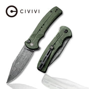 Civivi Cogent Green Micarta (3.47" Black Hand Rubbed Damascus) Folding Knife [C20038D-DS1] - product view 5