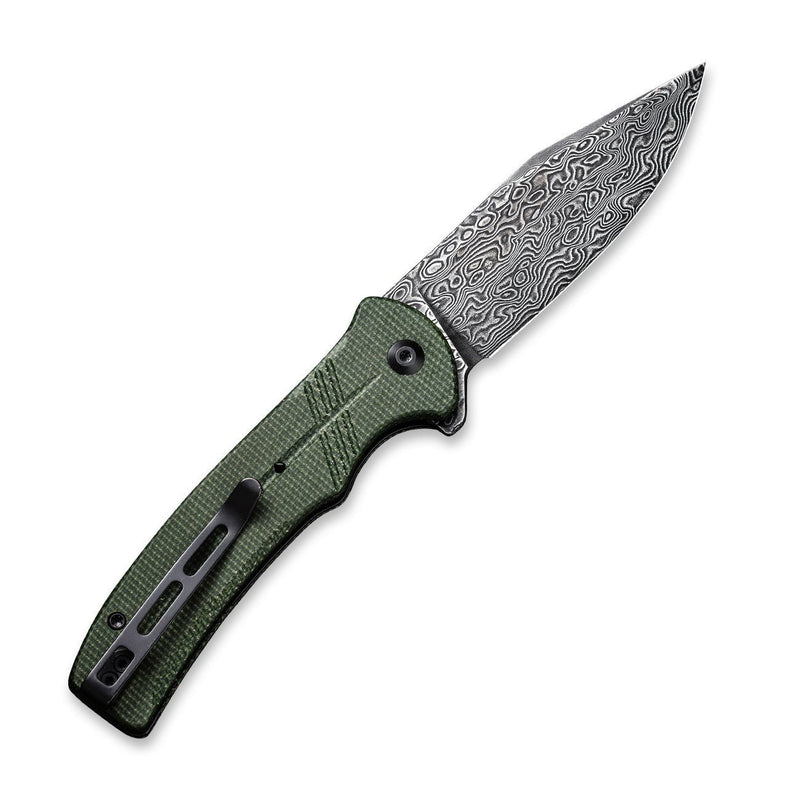 Civivi Cogent Green Micarta (3.47" Black Hand Rubbed Damascus) Folding Knife [C20038D-DS1] - product view 6