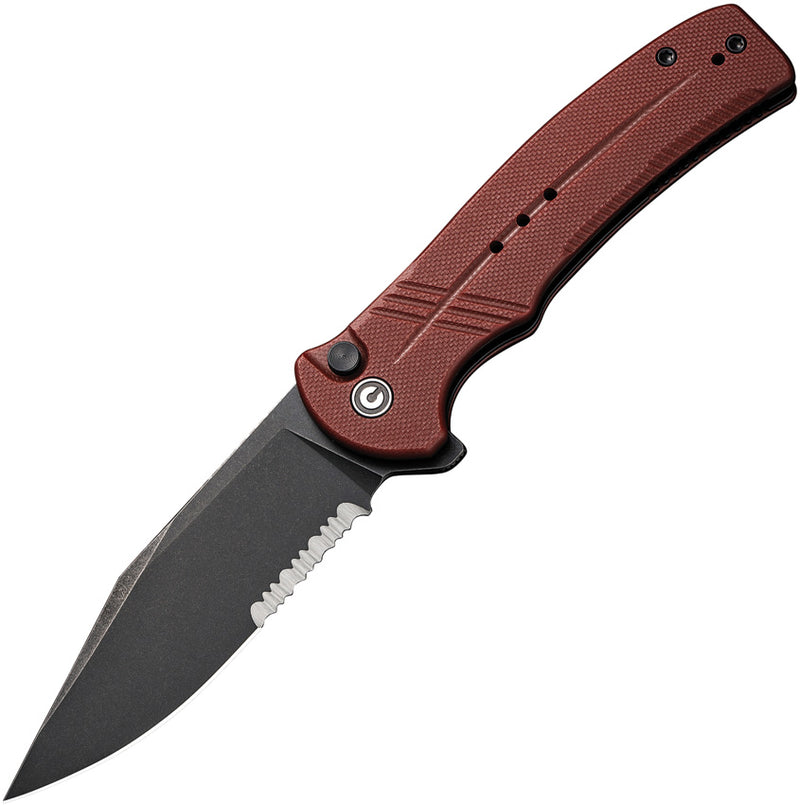 Civivi Cogent Burgundy G10 (3.47" Black Stonewashed 14C28N) Folding Knife [C20038E2] - product view 1