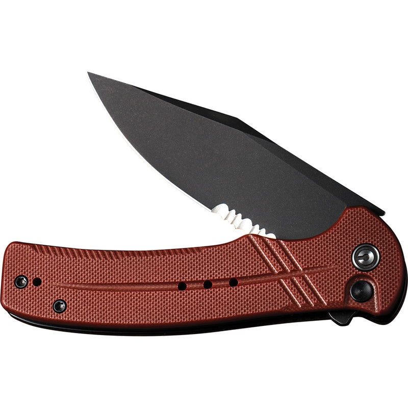 Civivi Cogent Burgundy G10 (3.47" Black Stonewashed 14C28N) Folding Knife [C20038E2] - product view 4