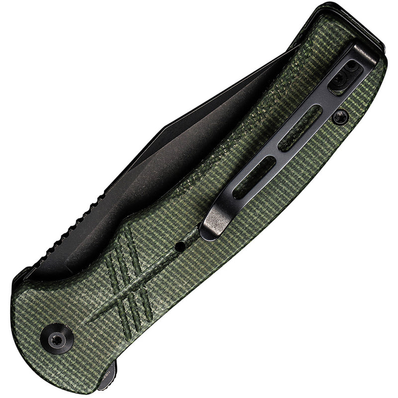 Civivi Cogent Green Micarta (3.47" Black Stonewashed 14C28N) Folding Knife [C20038E4] - product view 2