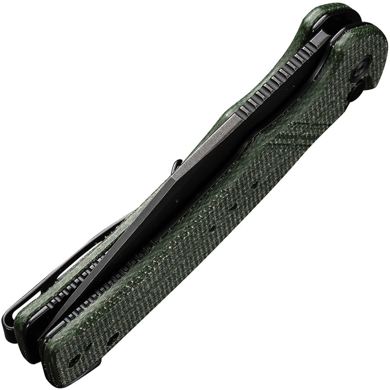 Civivi Cogent Green Micarta (3.47" Black Stonewashed 14C28N) Folding Knife [C20038E4] - product view 3