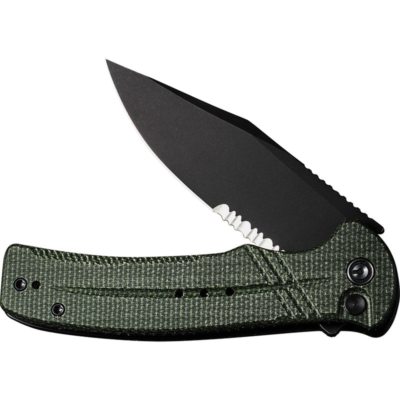 Civivi Cogent Green Micarta (3.47" Black Stonewashed 14C28N) Folding Knife [C20038E4] - product view 4