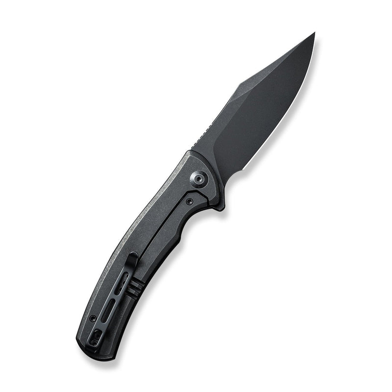 Civivi Sinisys Black Coarse G10 presentation side; Stainless Steel lock side (3.7" Black Stonewashed 14C28N) Folding Knife [C20039-1] - product view 7