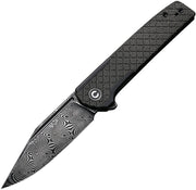 Civivi Cachet Black, Dark Green Stainless Steel With Canvas Micarta Inlay (3.48" Black Hand Rubbed Damascus) Folding Knife [C20041B-DS1] - product view 1