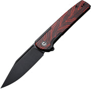 Civivi Cachet Black, Red Stainless Steel With G10 Inlay (3.48" Black Stonewashed 14C28N) Folding Knife [C20041C-1] - product view 1