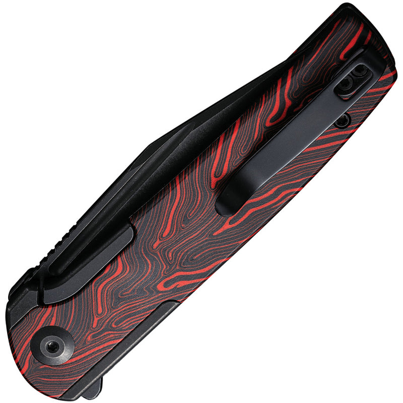 Civivi Cachet Black, Red Stainless Steel With G10 Inlay (3.48" Black Stonewashed 14C28N) Folding Knife [C20041C-1] - product view 2