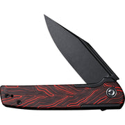 Civivi Cachet Black, Red Stainless Steel With G10 Inlay (3.48" Black Stonewashed 14C28N) Folding Knife [C20041C-1] - product view 5