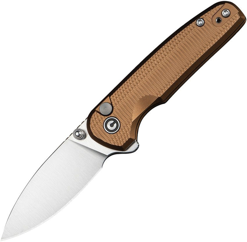 Civivi Mini Shakan Button Lock Brown Folding Knife [C20052F-3]