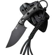 Civivi Midwatch Black Burlap Micarta (3.39" Black Stonewashed Bohler N690) Fixed Blade Knife [C20059B-1] - product view 3