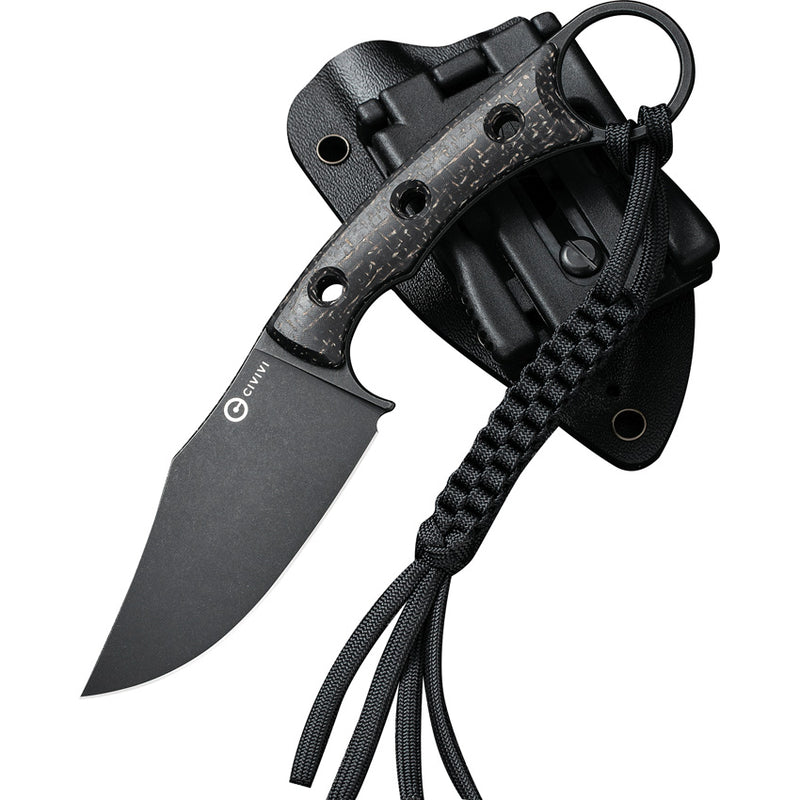 Civivi Midwatch Black Burlap Micarta (3.39" Black Stonewashed Bohler N690) Fixed Blade Knife [C20059B-1] - product view 3