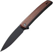 Civivi Savant Black, Wood Stainless Steel With Cuibourtia Wood Inlay (3.47" Black Stonewashed 14C28N) Folding Knife [ C20063B-1] - product view 1